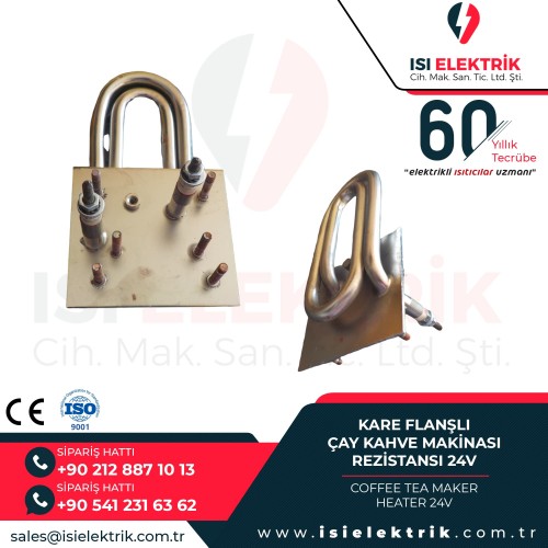 KARE FLANŞLI ÇAY KAHVE MAKİNASI REZİSTANSI 24V